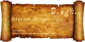 Ditrich Áron névjegykártya