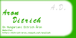 aron ditrich business card