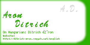 aron ditrich business card